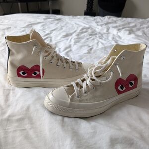CDG Play x Converse Chuck 70 High – Cream – Brand New – US 9